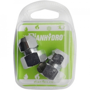 2 PZ RACCORDI MF CON DADI CONICI CROMATI BLISTER
