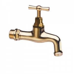 RUBINETTO CURVO IN OTTONE LUCIDATO