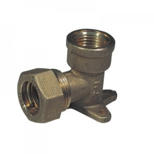 GOMITO A 90° CON FLANGIA A 3 FORI O-RING FEMMINA