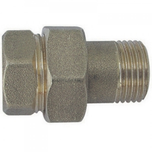 RACCORDO DIRITTO MF 3 PEZZI OTTONE GIALLO
