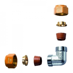 GOMITO DOPPIO COMPLETO DI KIT DI TENUTA PER IMPIANTI SOLARI