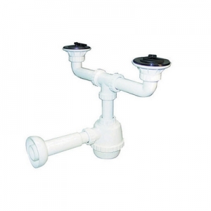 SIFONE PVC 2 VIE C / PILETTA PER PORCELLANA CON CANOTTO