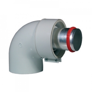 CURVA 90° DN 60/100 C/RACCORDO DN 60 M.M. (COASSIALE)