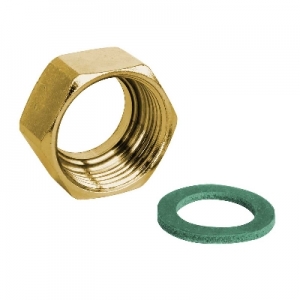 DADO IN OTTONE PER TUBI GAS + GUARNIZIONE