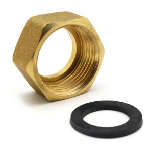 DADO IN OTTONE PER TUBI GAS + GUARNIZIONE